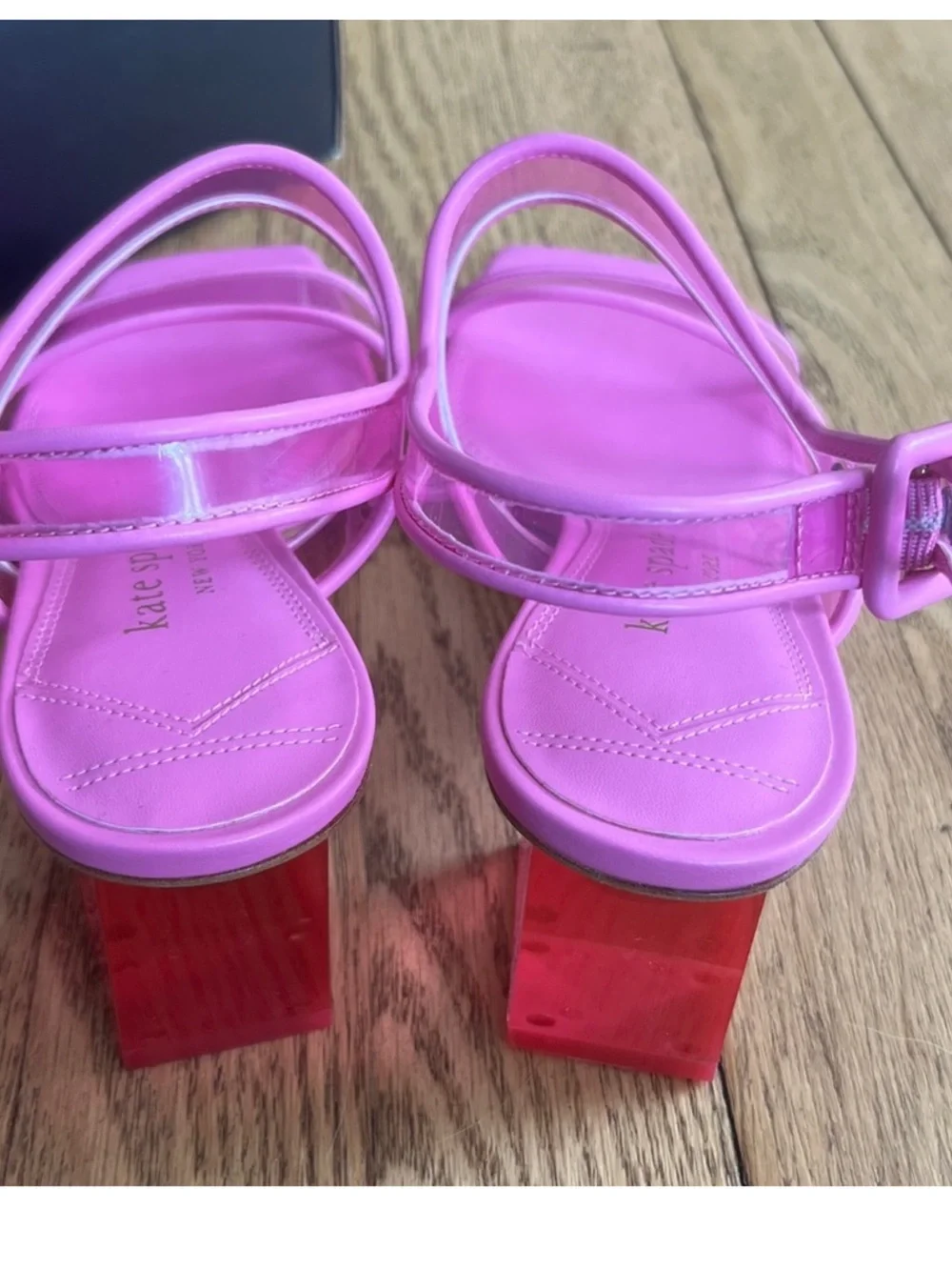 KATE SPADE Pink  Milani Lucite Block Heel Sandal